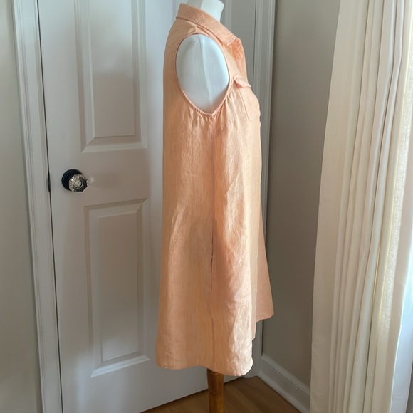 J. McLaughlin - Linen Sleeveless Shirtdress - Orange - Size M - Picture 3 of 6
